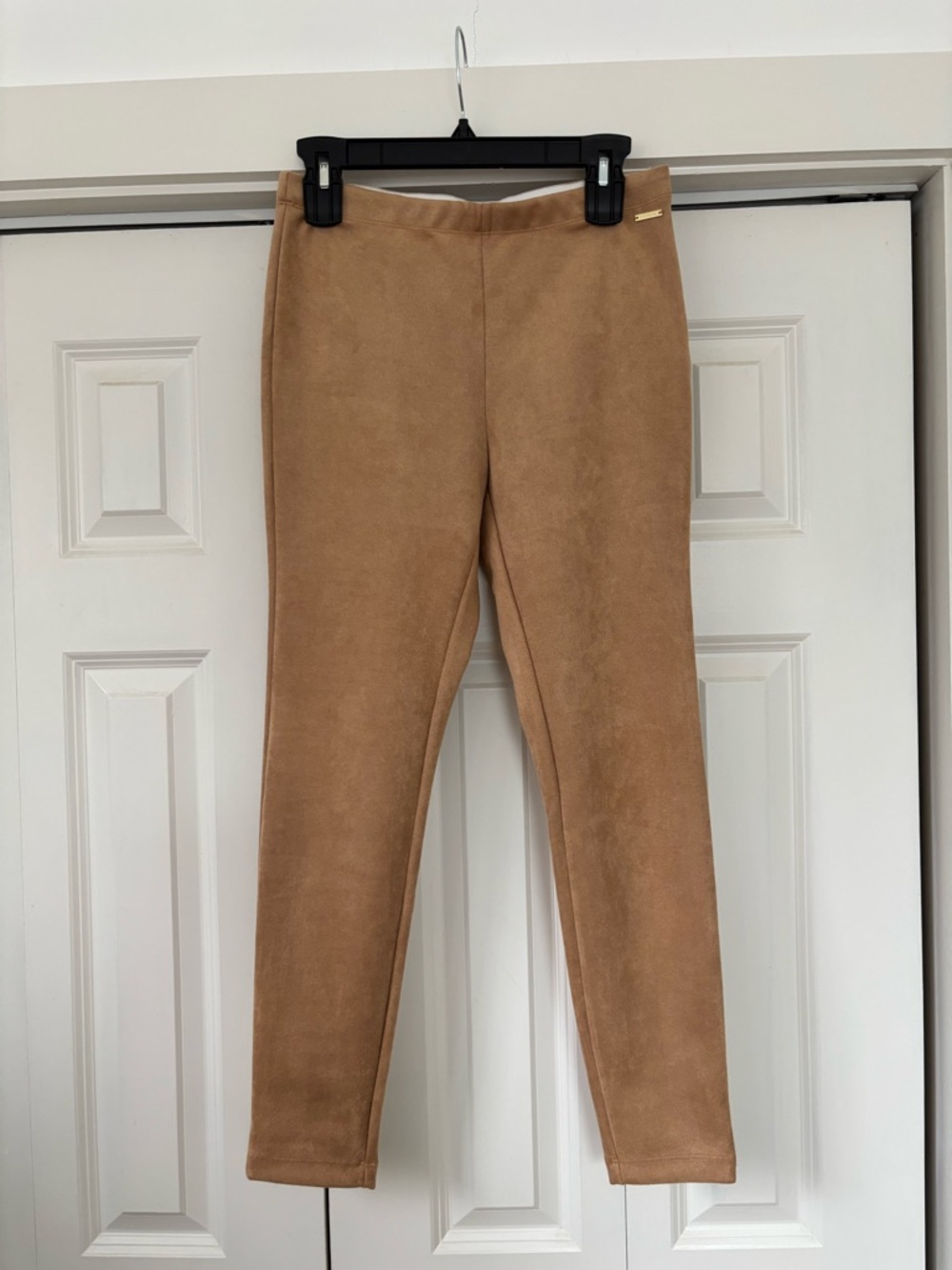 Tahari Camel Faux Suede Leggings Size S